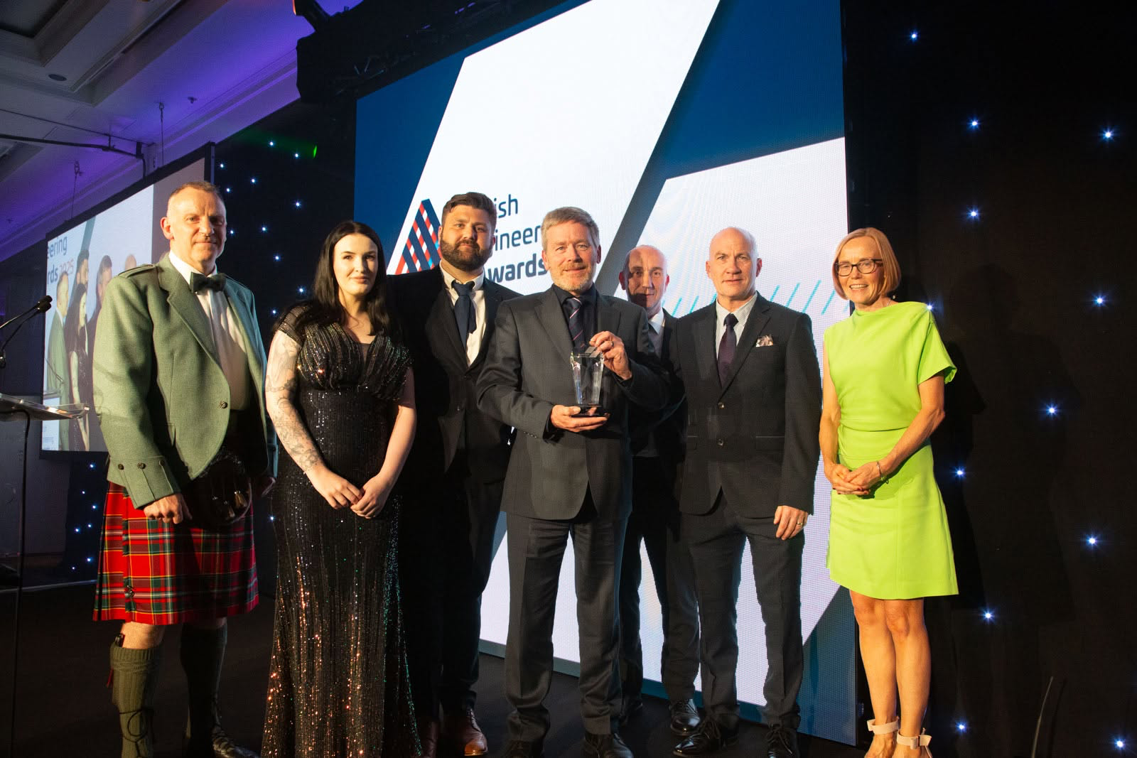 Bruntons team receiving an award